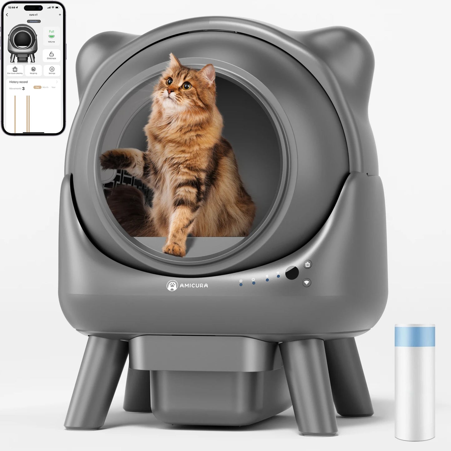 Amicura Cura X1 – Automatische Kattenbak met Appbediening en Veiligheidssensoren