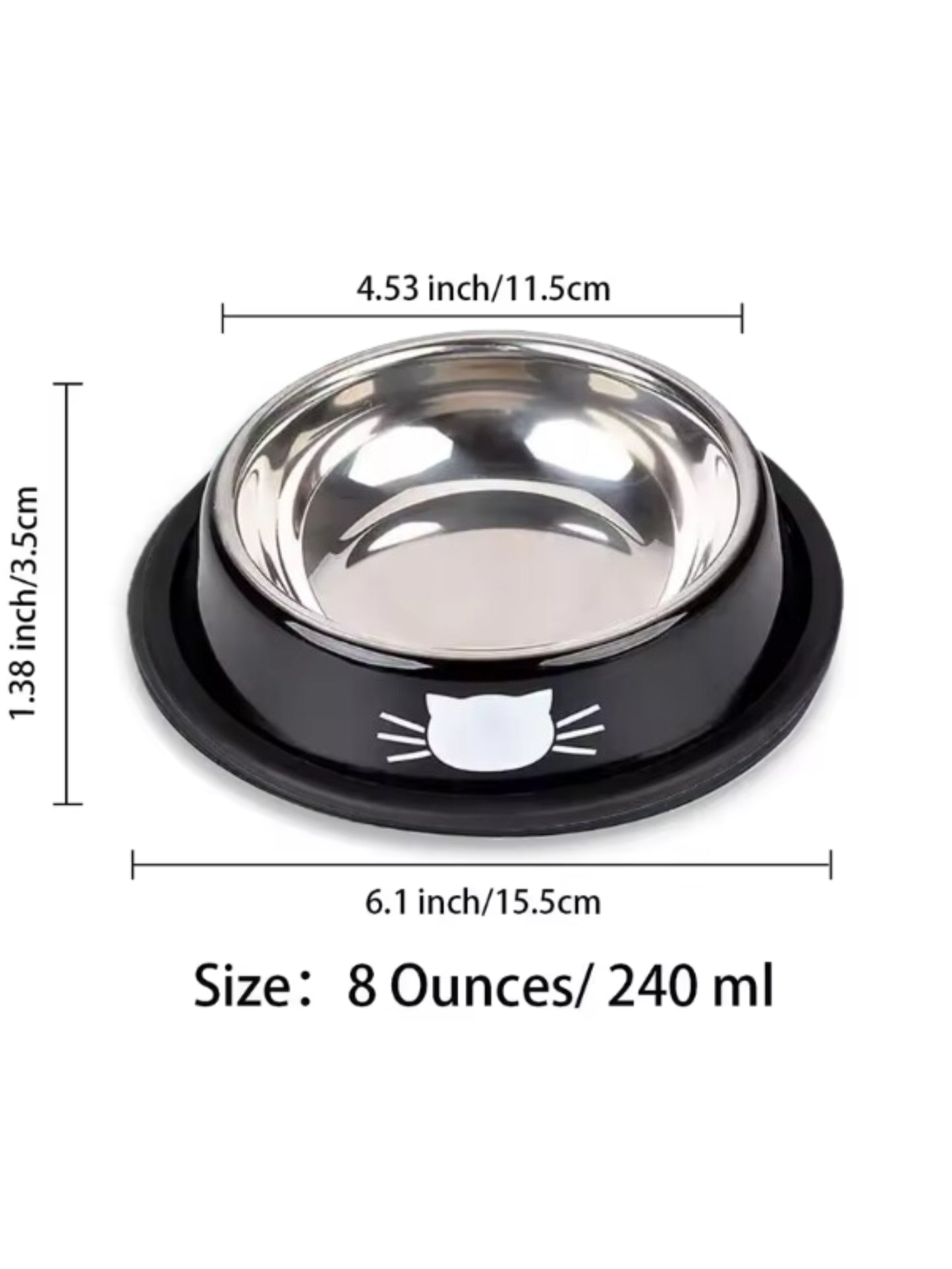 Non-slip feeding bowl black