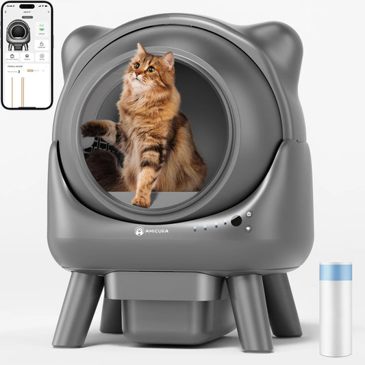 Amicura Cura X1 – Automatische Kattenbak met Appbediening en Veiligheidssensoren